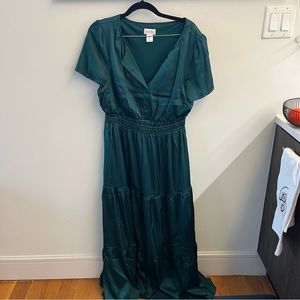 Green Silk Maxi Dress
